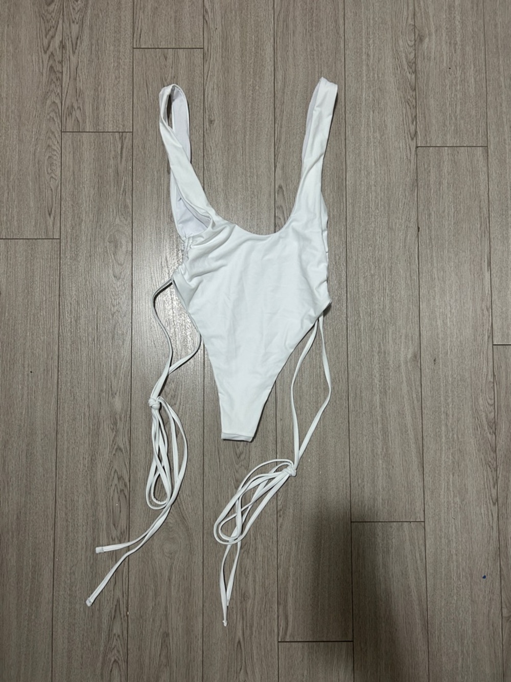 White Adjustable Tie-Side One-Piece Swimsuit